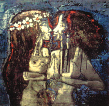«Flower Power » , huile sur massonite, vers 1968